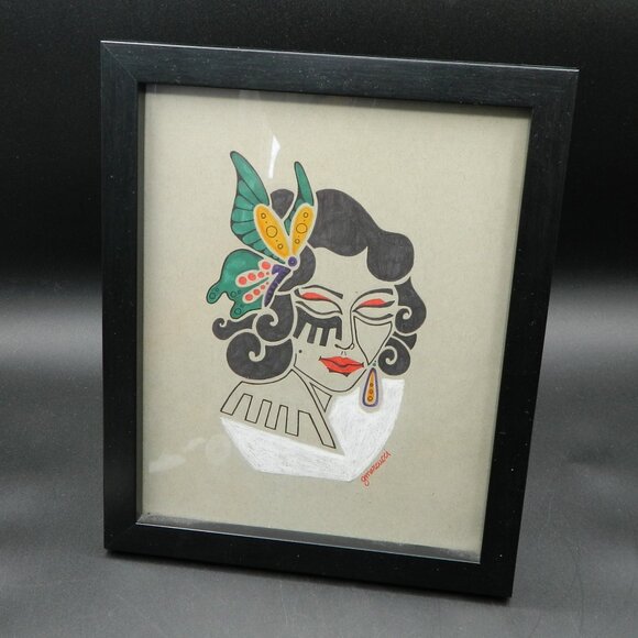 Stylized Woman's Face Drawing by G Marcucci - Picture 1 of 6